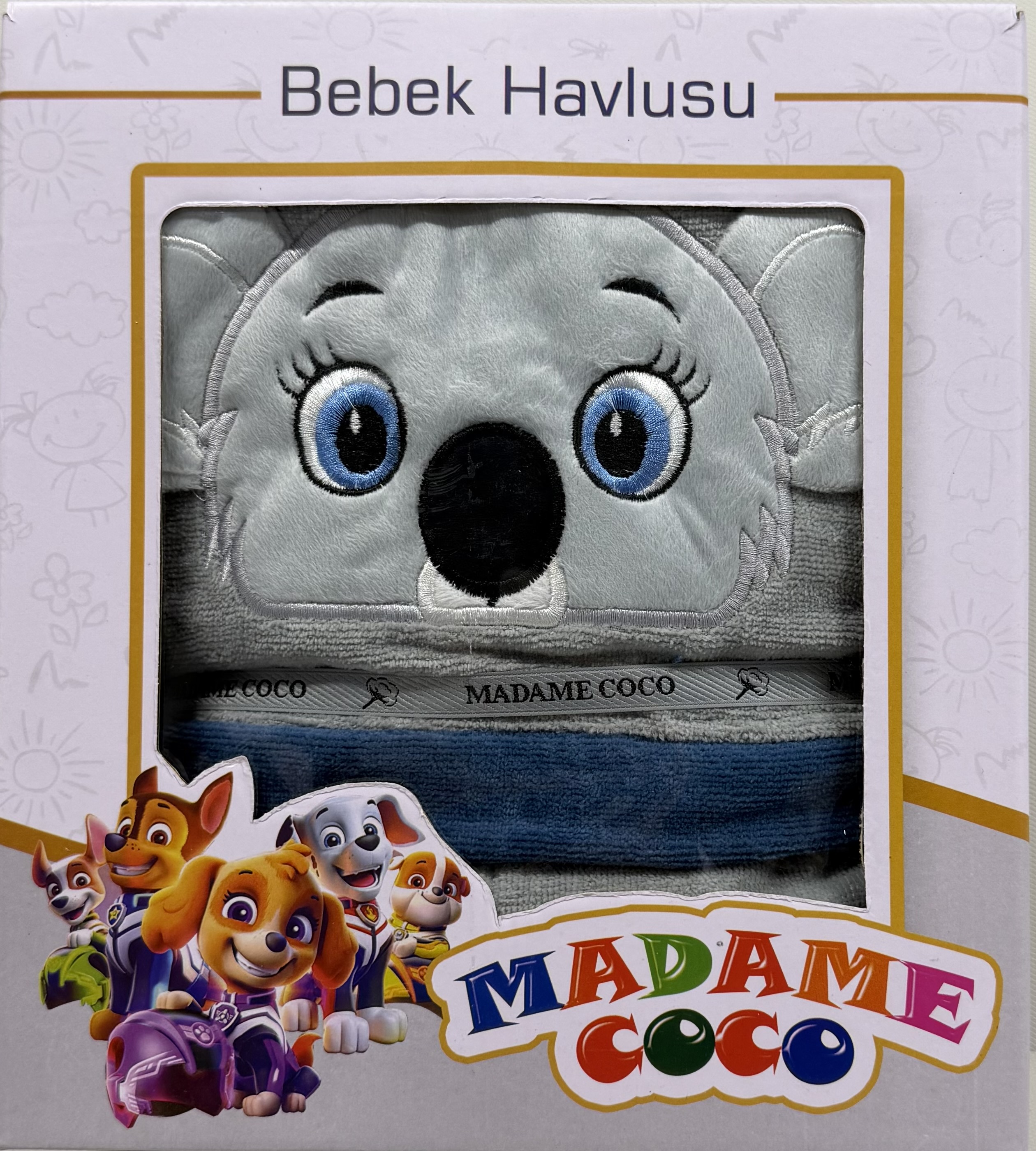 حوله تن پوش کودک  برند madame coco سایز 80/90/100 طرح کوآلا