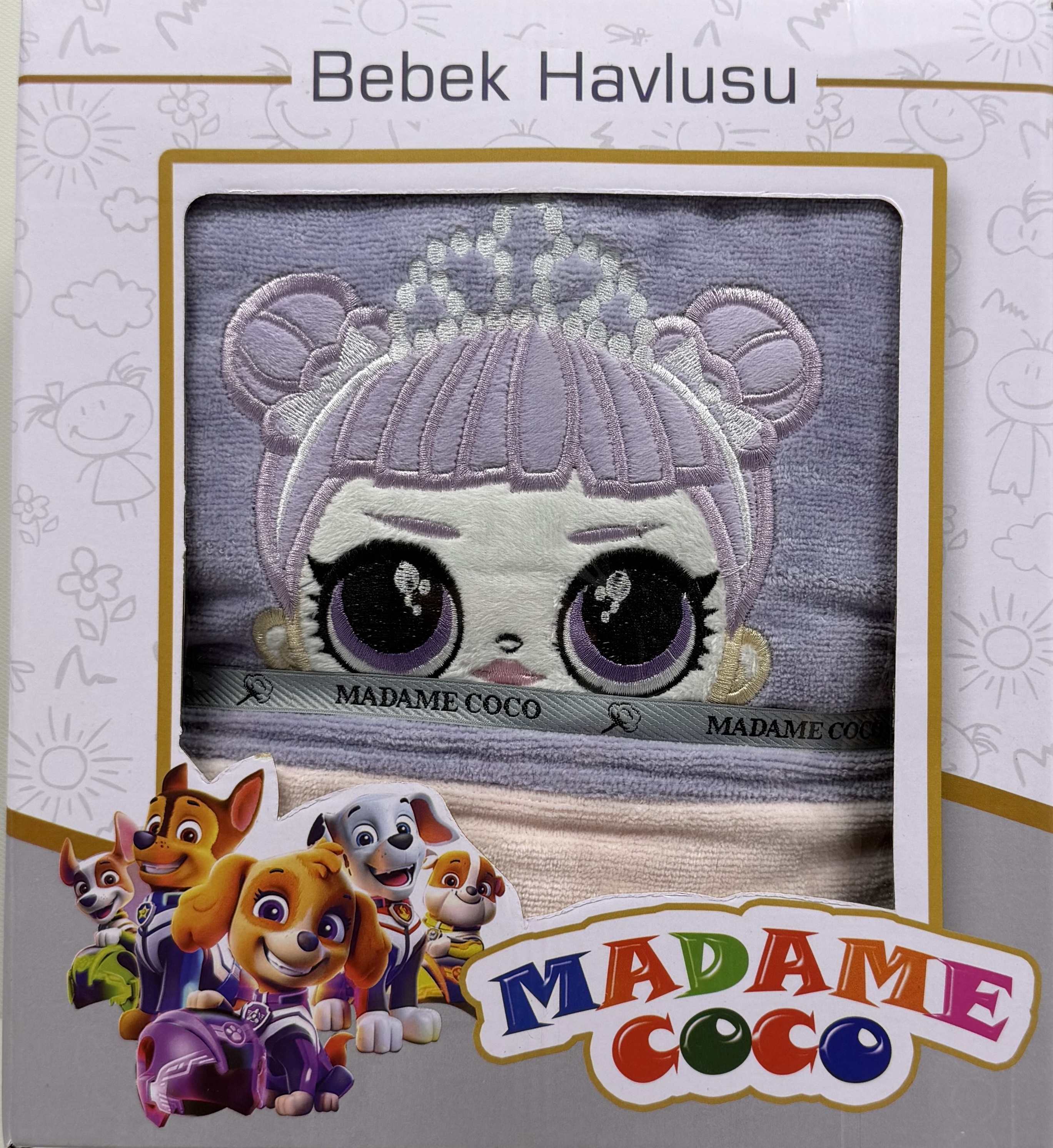 حوله تن پوش کودک  برند madame coco سایز 80/90/100 طرح پرنس سوفیا
