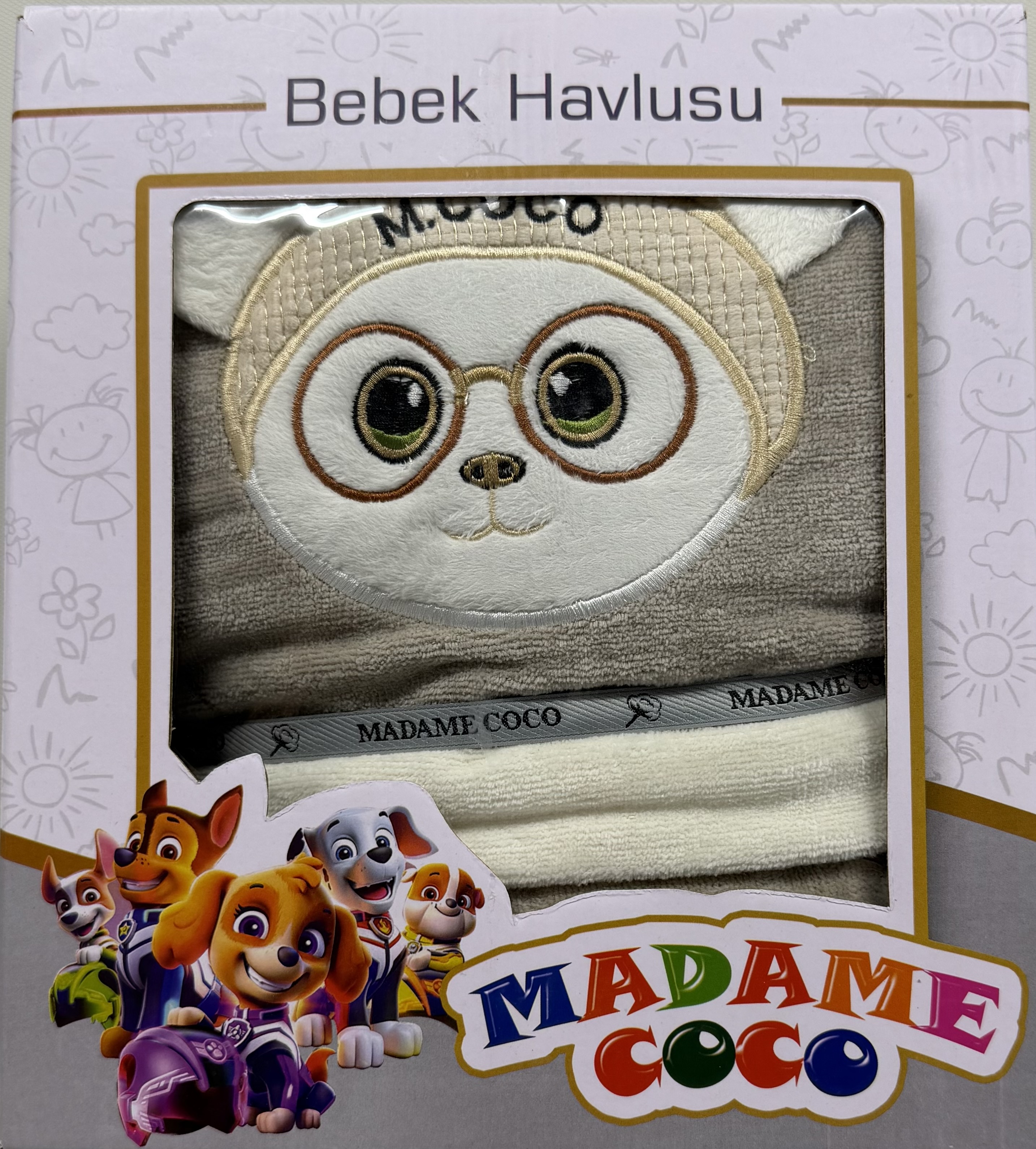 حوله تن پوش کودک  برند madame coco سایز 80/90/100 طرح خرس